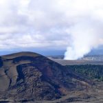 The Halema'uma'u crater as seen from the Kilauea'iki overlook in Hawaii Volcanoes National Park