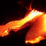 Flowing lava near Kalapana on the Big Island of Hawaii
