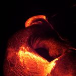 Flowing lava near Kalapana on the Big Island of Hawaii