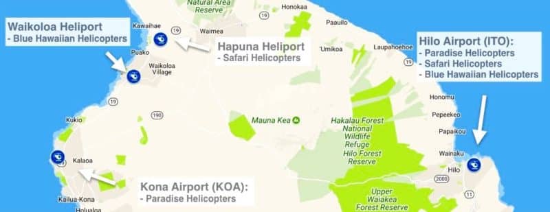 big island, heliports, helicopter tours, hawaii