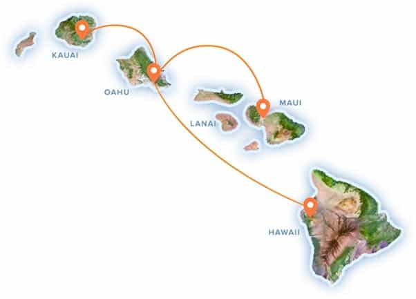 island air, flight map, inter island flights, hawaii