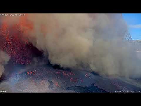 Dec 6, 2025: Final 10 minutes of Kilauea Cam A Before Lava Fountain Destroys it