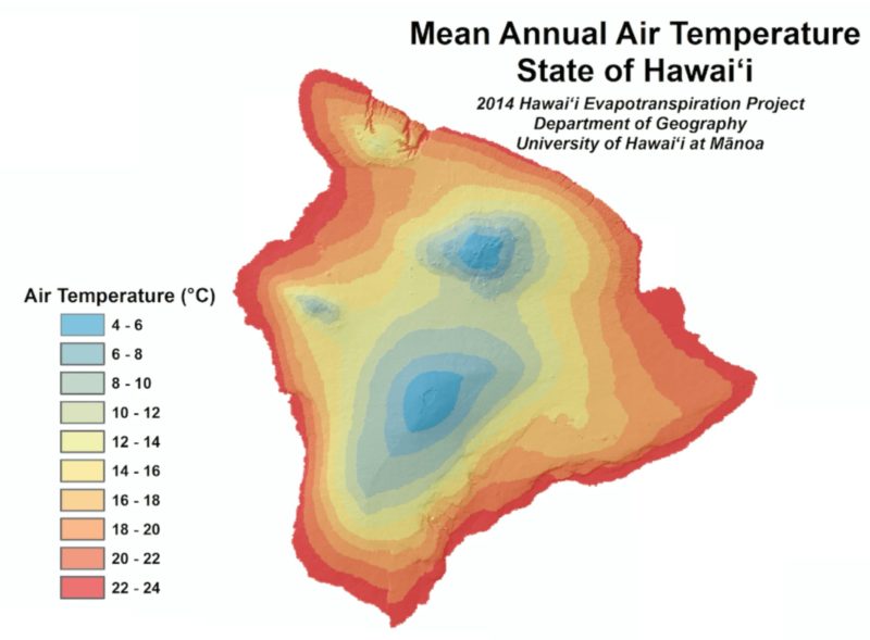 mean temperature hawaii image