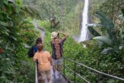 people taking a picture of the Akaka falls