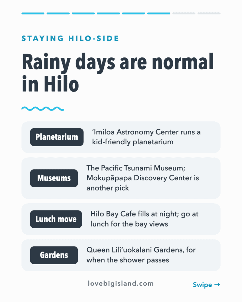 Rainy day plan: Kona side and Hilo side, slide 6 of 8