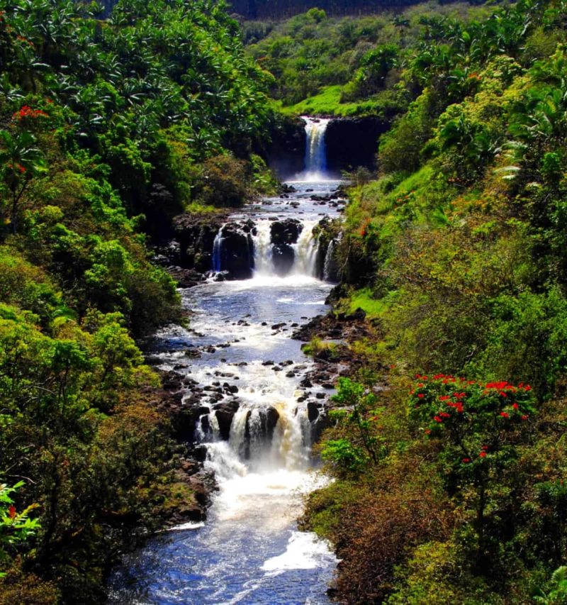 uamuma falls, waterfall, hawaii