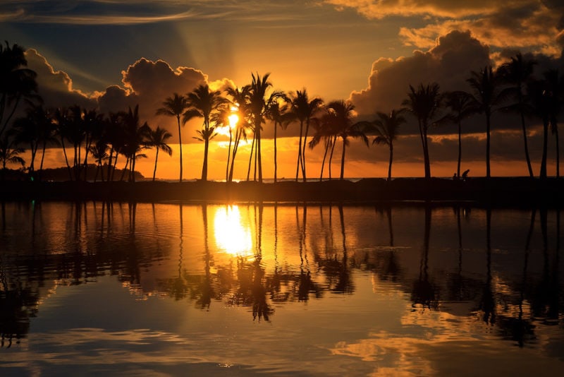 Sunset at anaeho'omalu Bay (Big Island)