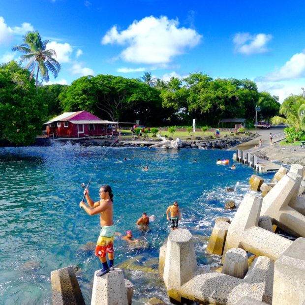 Isaac Hale Beach Park (now a black sand beach)