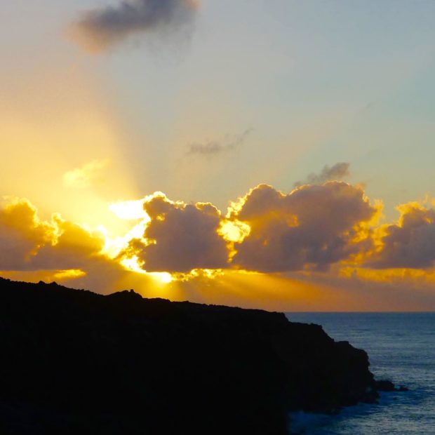 Sunset over the Puna coastline