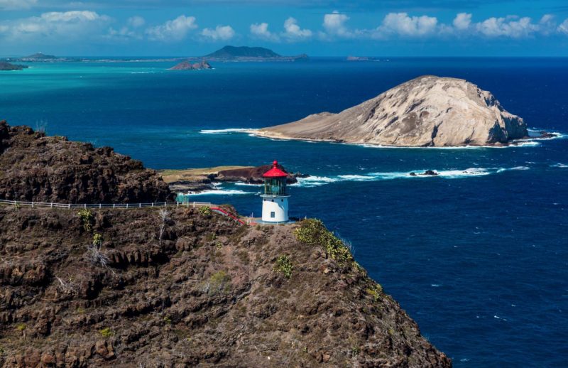 Makapuu Lighthouse with Manana Island in the background