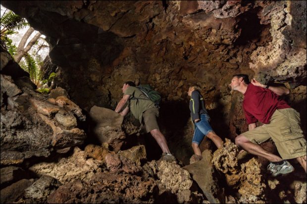 climbing out of lava tube