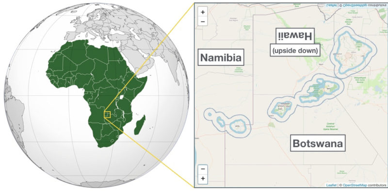 Antipodes of Hawaii: Namibia and Botswana