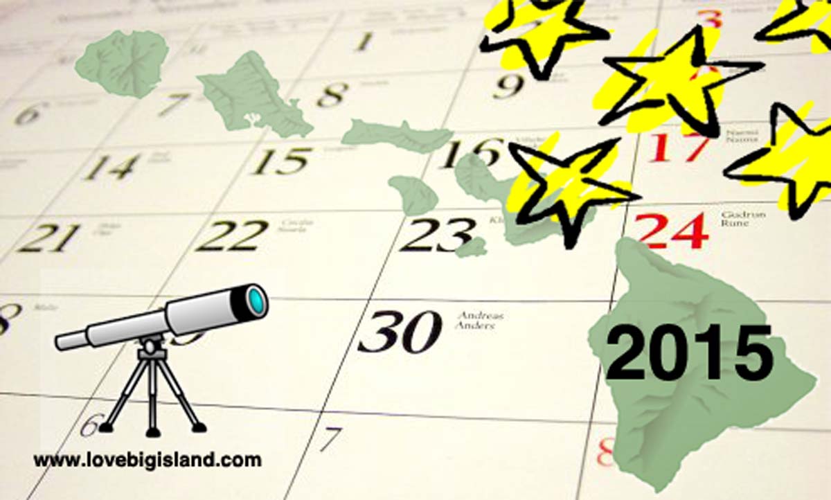 2015 Stargazing Calendar for Hawaii