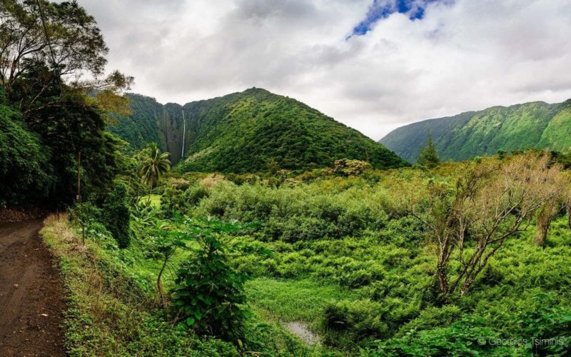 hi'ilawe falls, waterfall, big island, hawaii, waipi'o valley