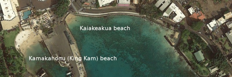 King Kam beach and Kaiakeakua beach in Kona on the Big Island of Hawaii