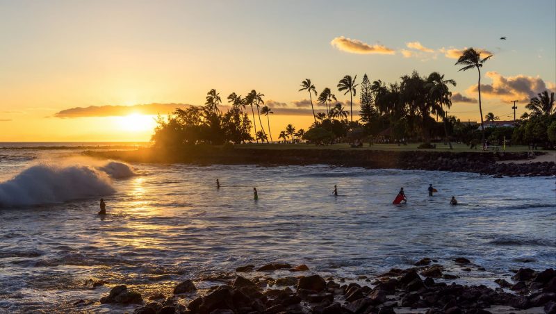 Sunset at Brennecke's beach