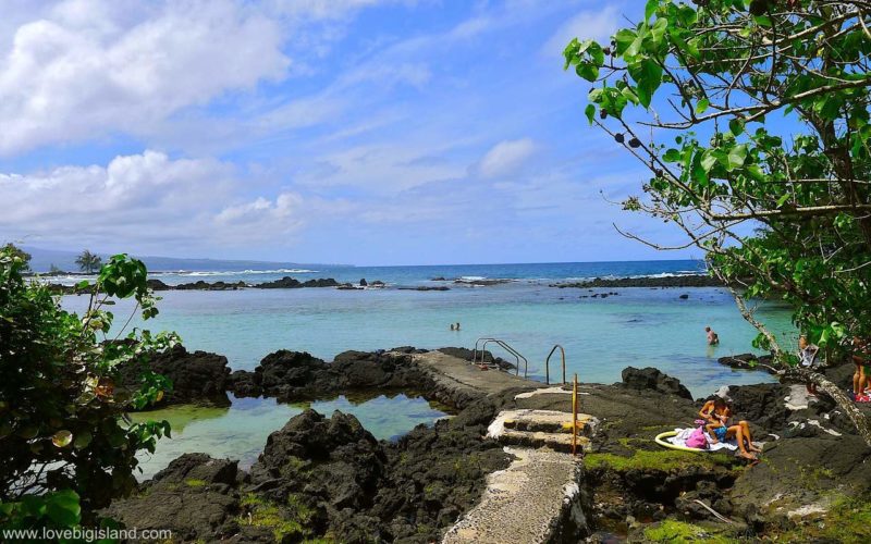 Carlsmith beach park in Hilo on the Big Island of hawaii