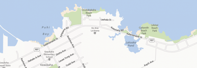 Carlsmith beach park (four miles) in Hilo on the Big Island