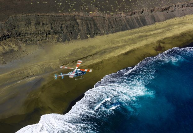 green sand beach helicopter