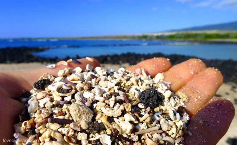 A close up of the sand at Ai'opio beach