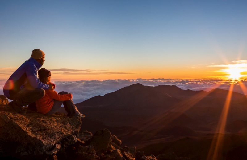  Couple watch the sun rise atop Haleakala 