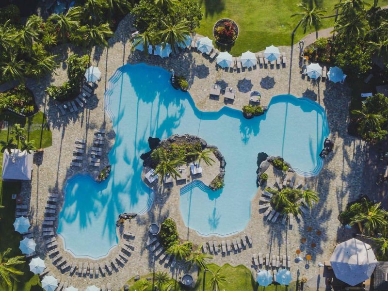 Aerial shot of the pool at the Fairmond Orchid