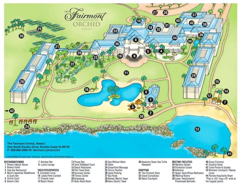 fairmont orchid hawaii, resort map, big island