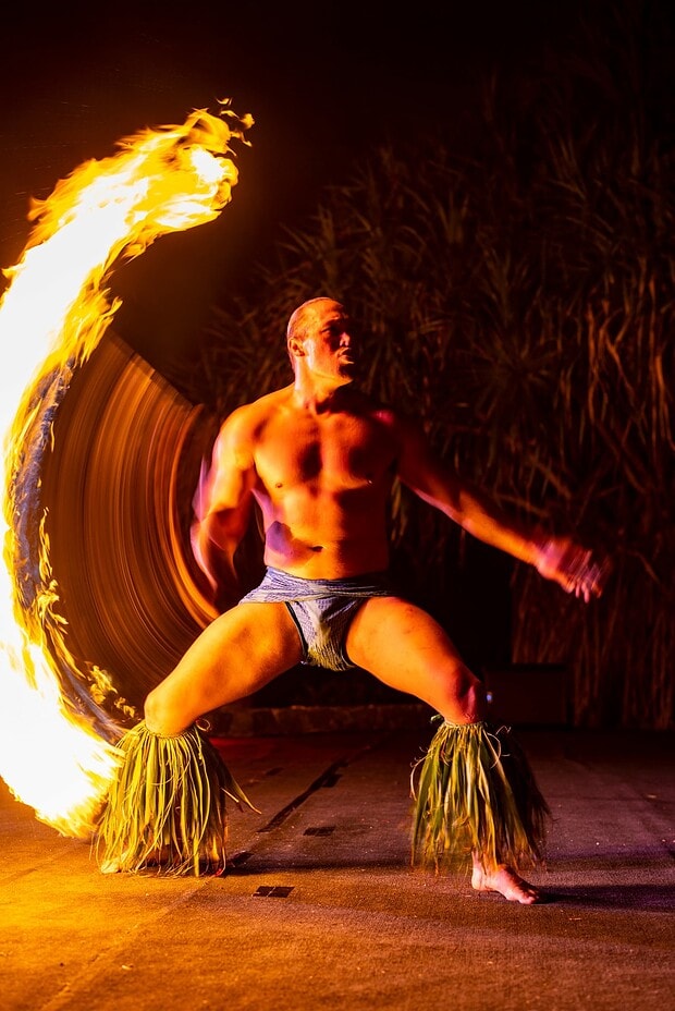 Fire dancer performing