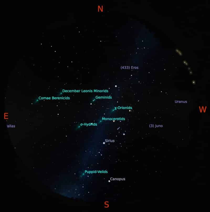 skymap, geminids, hawaii