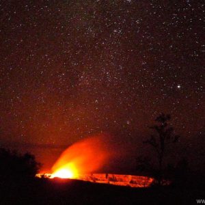 The glow from the Halema’uma’u crater