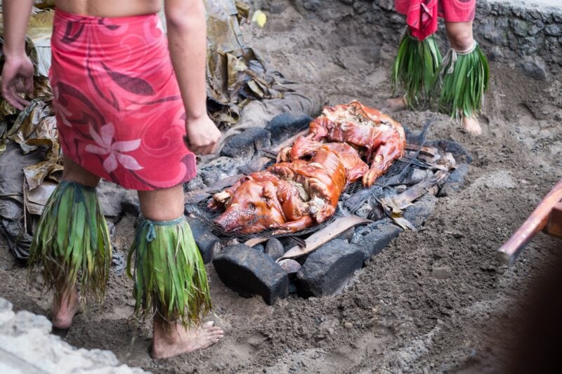 Imu ceremony at the Grand Wailea Luau