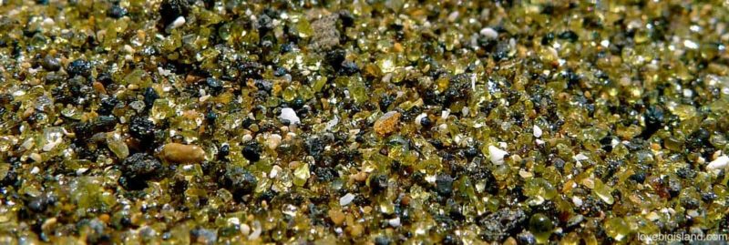 green sand beach, olivine, sand