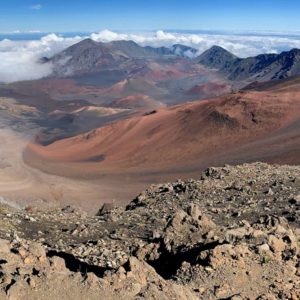 Panorama of the Haleakala summit crater.