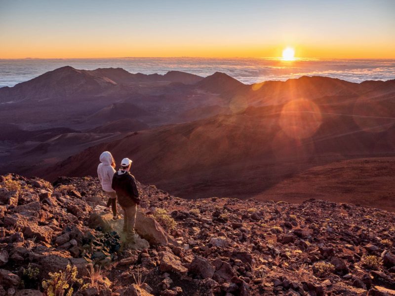 Seeing the sunrise from the Haleakala Summit