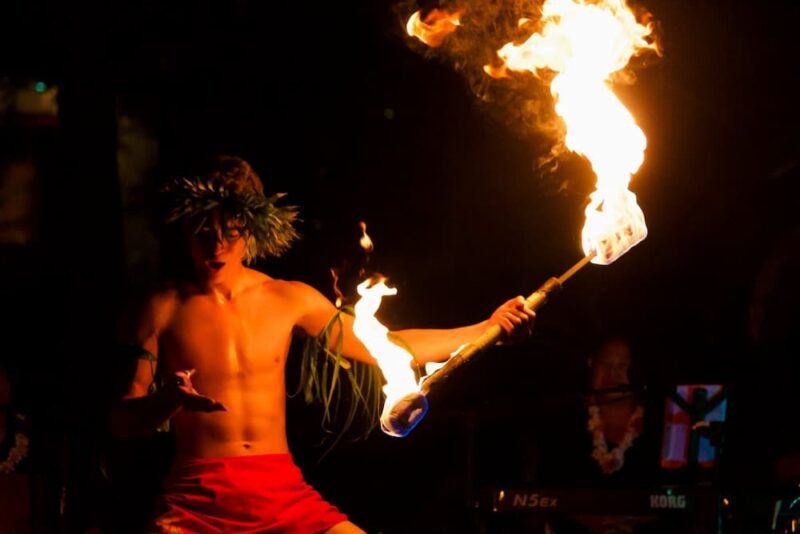 Fire dancers at the Hawaiʻi Alive Luau on Kauaʻi.