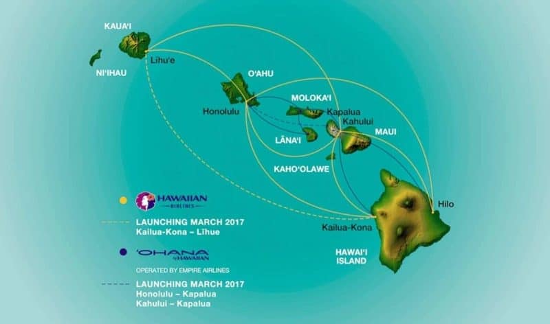 Hawaiian Airlines Inter Island Route Map Hawaiian Airlines Inter Island Route Map