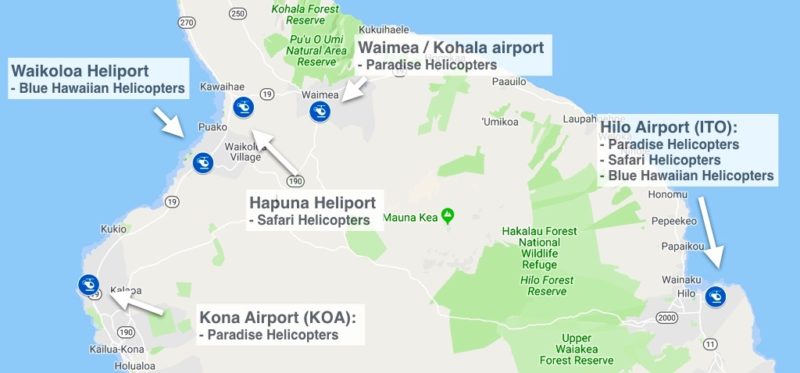 heliports, big island, hawaii