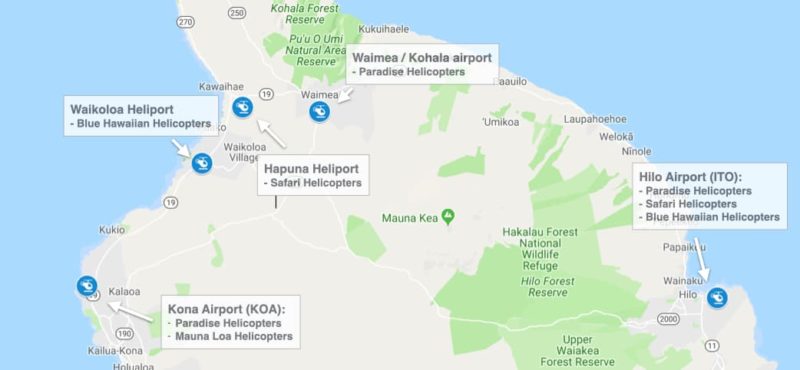 heliports on the big island, hawaii