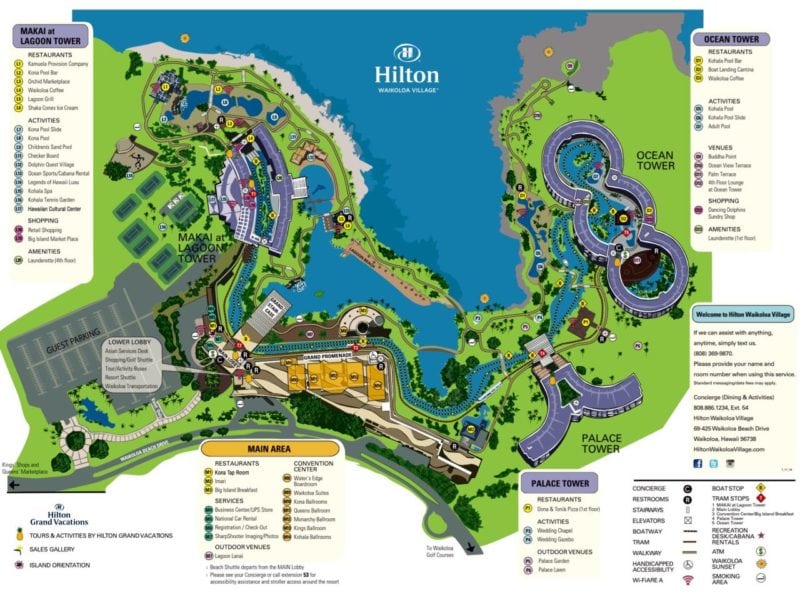 hilton waikoloa, resort map, hawaii, big island, kona