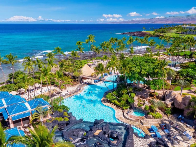 Kona pool on the Hilton Waikoloa Villageresort grounds