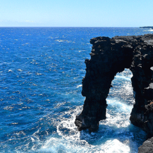 Holei sea arch in the Hawaii Volcanoes National Park