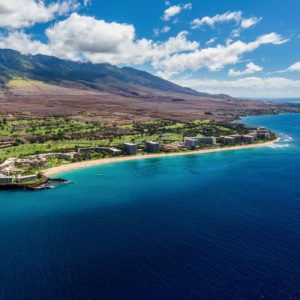 Aerial view of the Kaanapali Resort Area