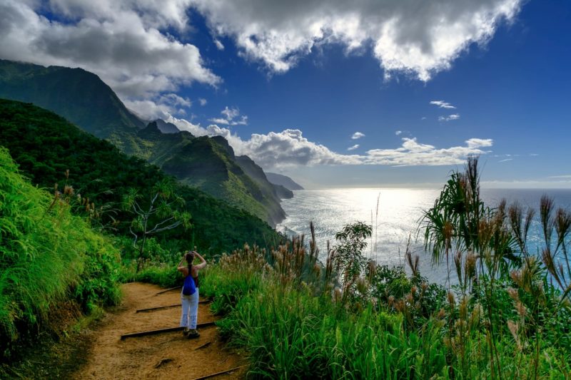 View of the Napali coast from the Kalalau trail