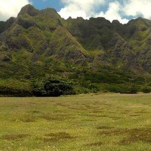 Looking back to the ridge from the Kualoa Regional Park