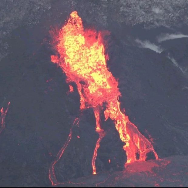 Lava fountaining within Halema’uma’u