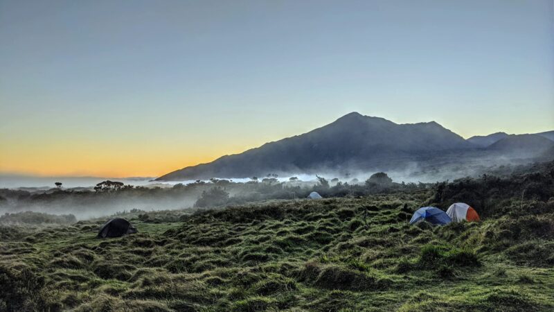 Sunset at the Paliku wilderness campsite on the slopes of Haleakala