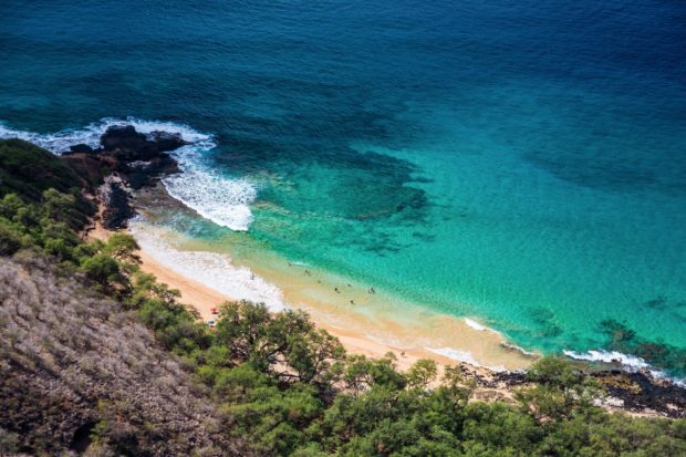 Aerial view of Little Beach