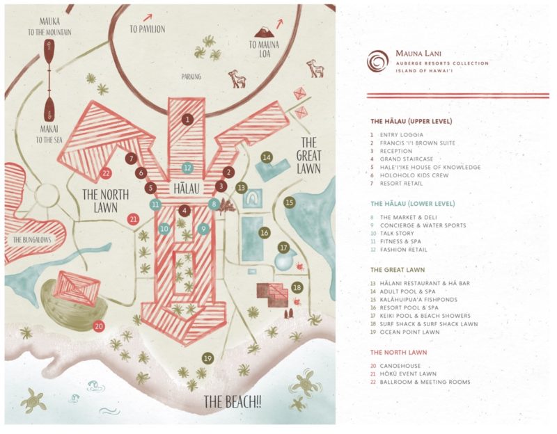 mauna lani resort, mauna lani hotel, big island, resort map, hawaii