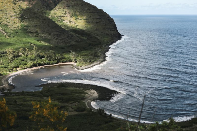 Hālawa Valley Beach Park from the overlook