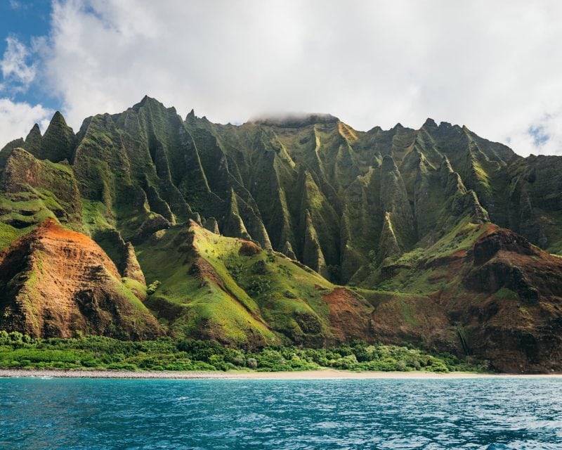 The Nāpali coast seen from the water